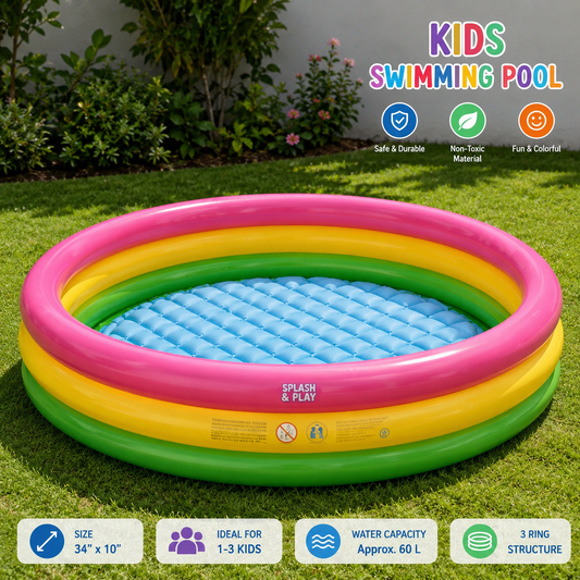 3 Ring Kids Sunset Swimming Pool – 34x10 Inch