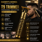 Professional T9 Vintage Dragon Trimmer – USB Rechargeable Zero Gap Hair & Beard Clipper for Men
