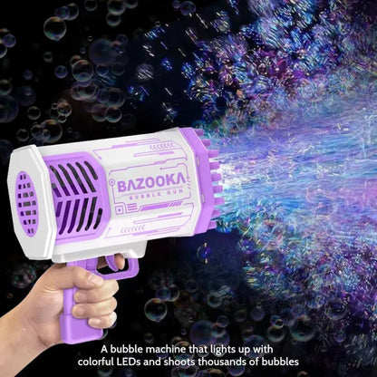 36 Holes Bazooka Bubble Gun for Kids – Automatic & Manual Bubble Machine Toy with Bubble Liquid | Fun Outdoor Bubble Blaster Gift | Free Delivery