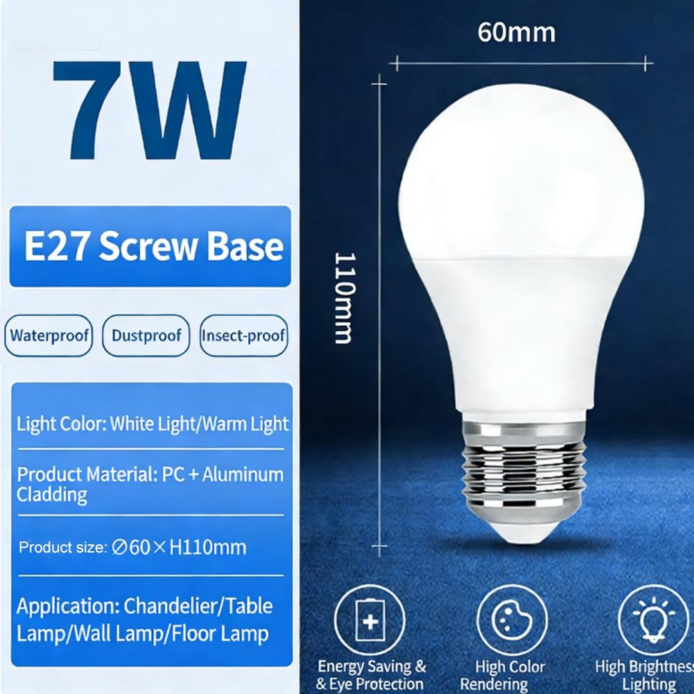 E27 Energy Saving LED Bulb – Soft Eye Protection Light