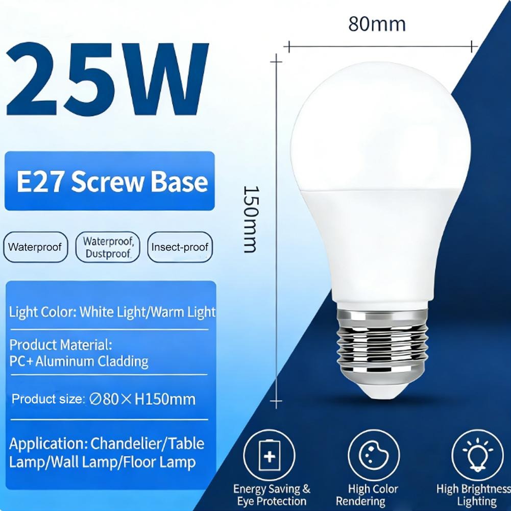E27 Energy Saving LED Bulb – Soft Eye Protection Light