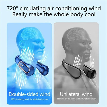 Portable USB Neck Fan – Mini Bladeless Air Cooler for Running, Travel & Outdoor Sports