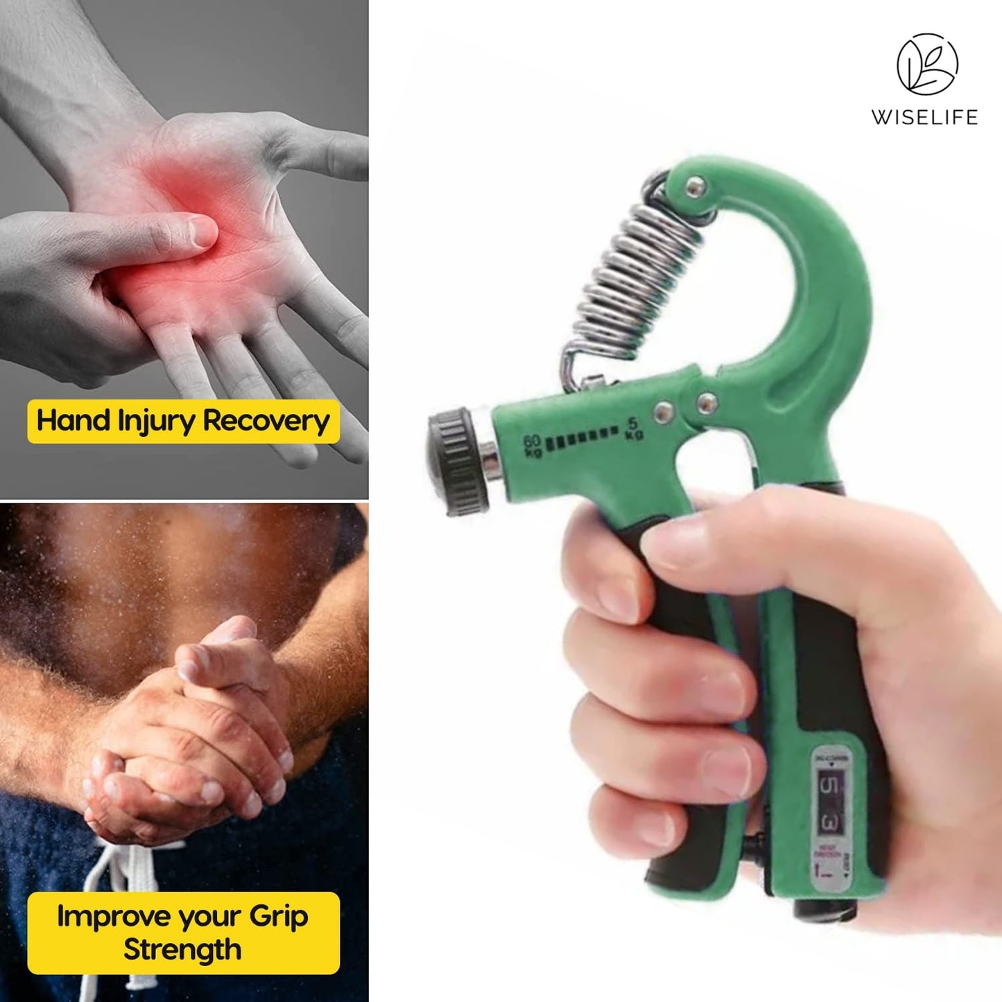 Non-Slip Hand Gripper 5–60KG Resistance