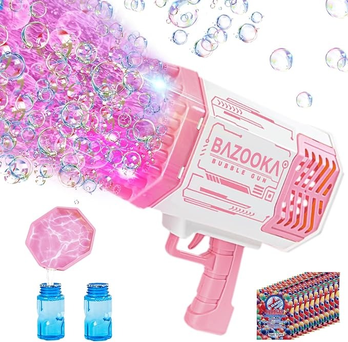 36 Holes Bazooka Bubble Gun for Kids – Automatic & Manual Bubble Machine Toy with Bubble Liquid | Fun Outdoor Bubble Blaster Gift | Free Delivery